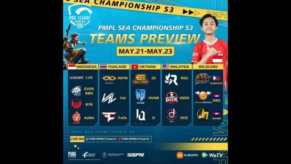 PUBG Mobile Pro League:PMPL SEA Championship Season 3 Date, Teams, Schedule, etc. 