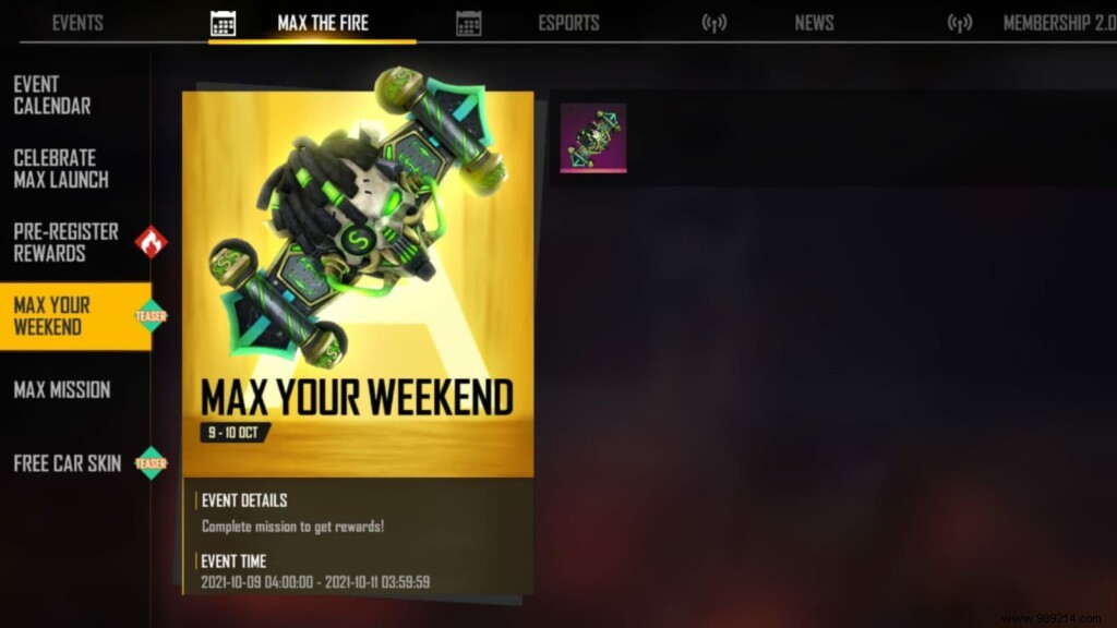 How to get free Skull Punker backpack skin in Free Fire MAX? 