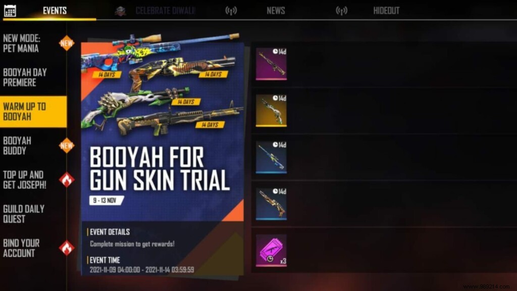 Booyah Fire Gun Skin Free Trial Event:How to Get Free Trial Gun Skins? 