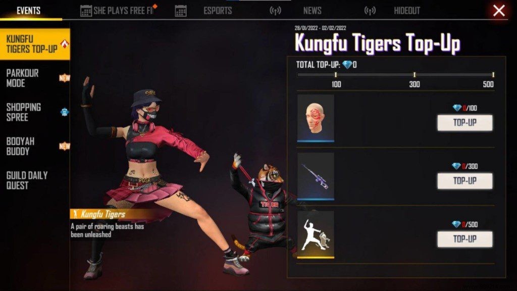 How to get free fire KungFu Tigers emote for free? 