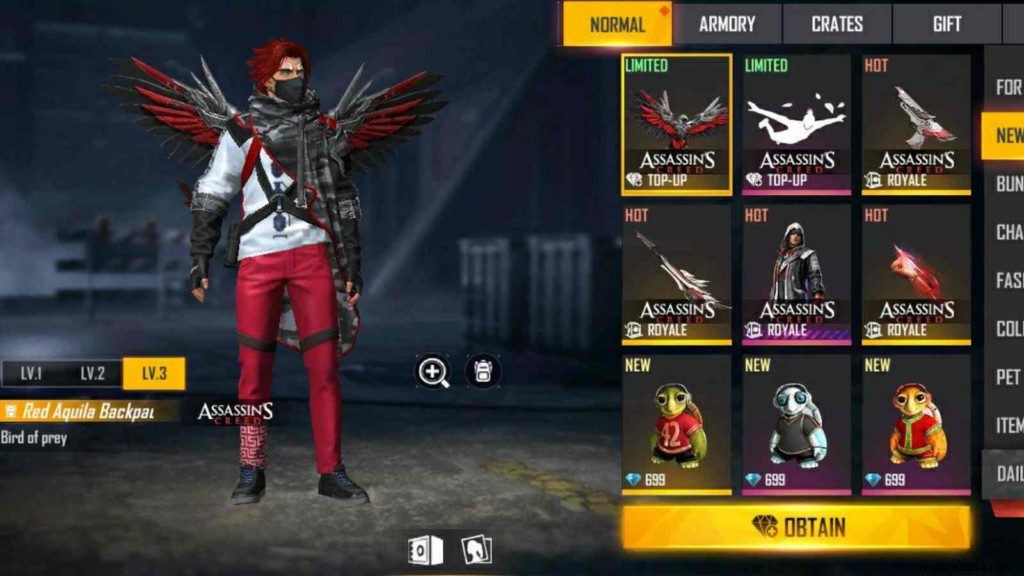 How to get Red Aquila backpack for free in Free Fire MAX? 