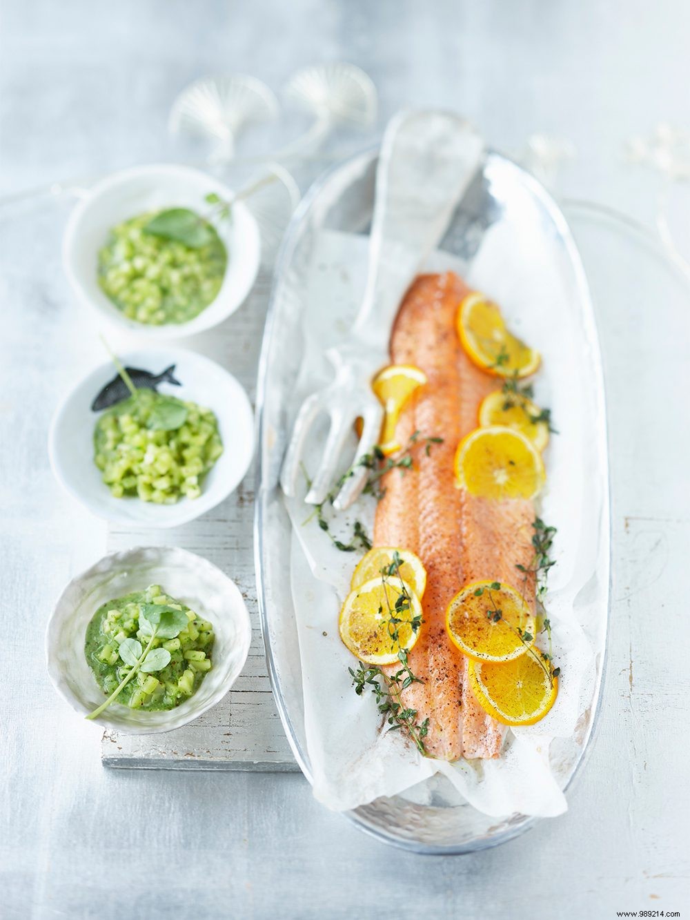 Recipe for orange salmon with potato risotto 