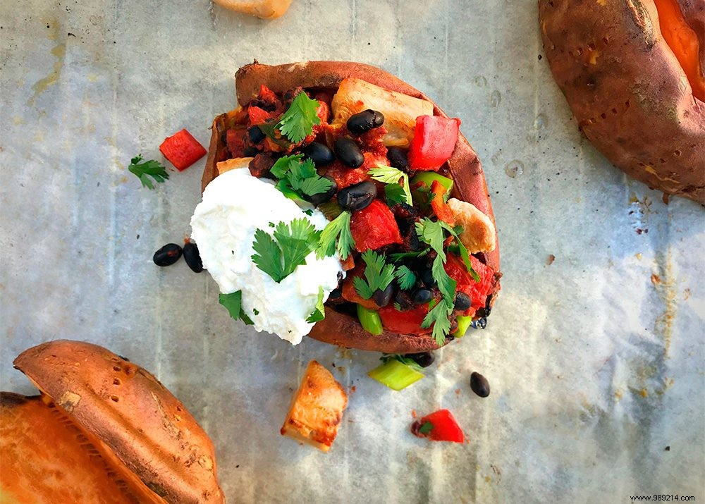 Recipe for vegetarian stuffed sweet potato 