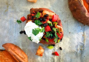 Recipe for vegetarian stuffed sweet potato 