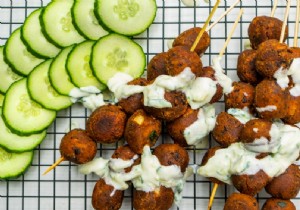 Recipe for black bean balls with vegetable tzatziki 