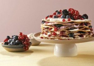 Nice Easter recipe:pancake cake with yogurt and lemon curd 