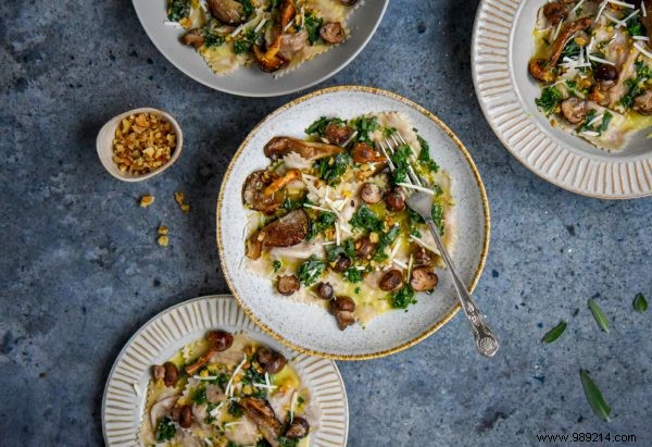 Because it s Veganuary:ravioli with cheese-walnut filling 