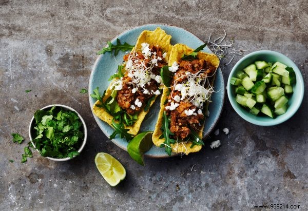 Nice weekend recipe:taco tubs with chickpeas and almonds 