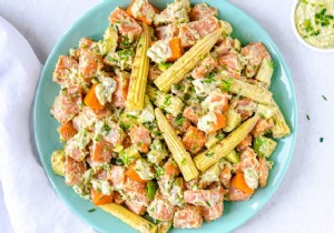 Recipe:sweet potato, baby corn and avocado salad 