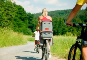 Your child safely on the back of the bike 