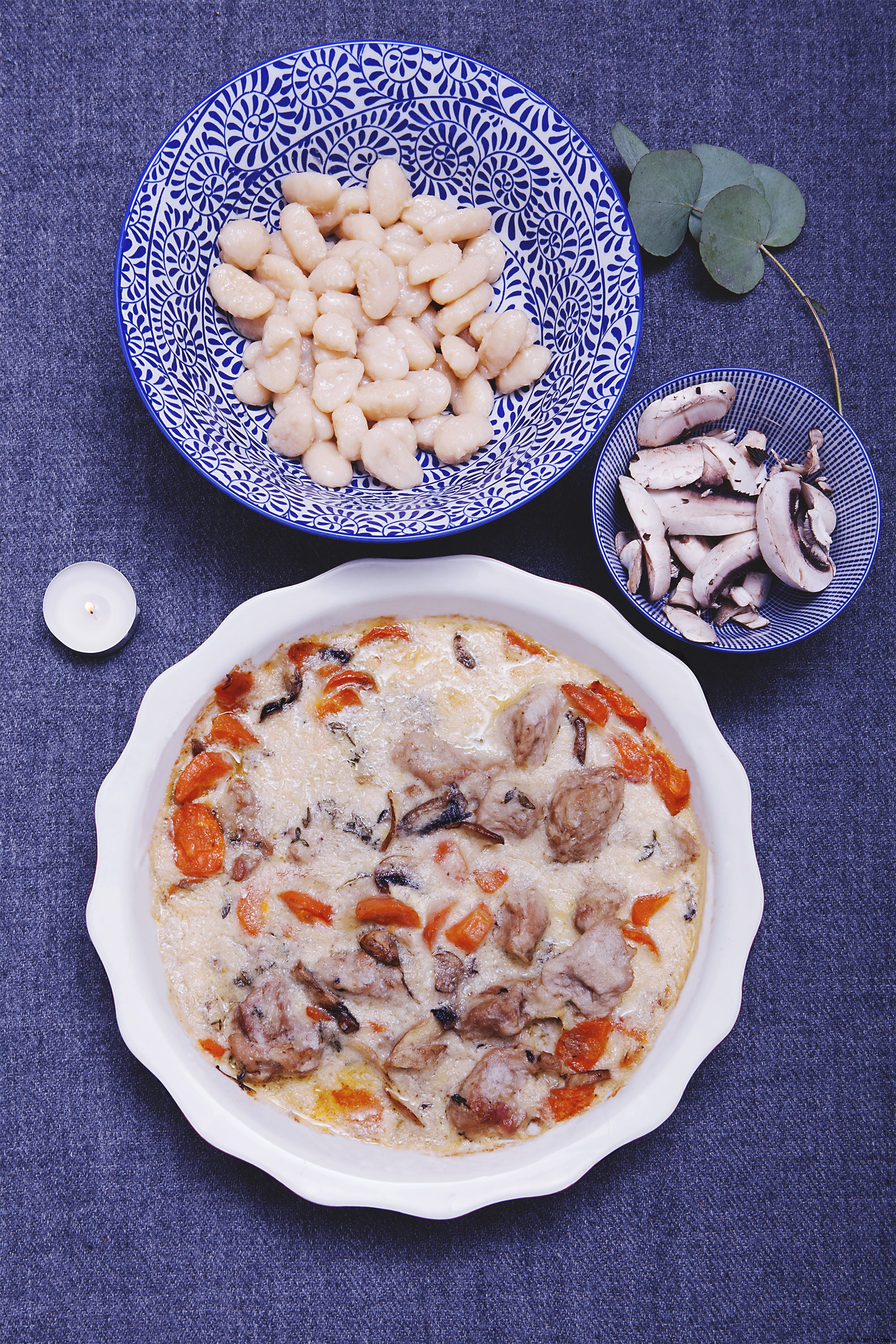 “Blanquette-style veal fillet with gnocchi” – Recipe:Schär &moi 