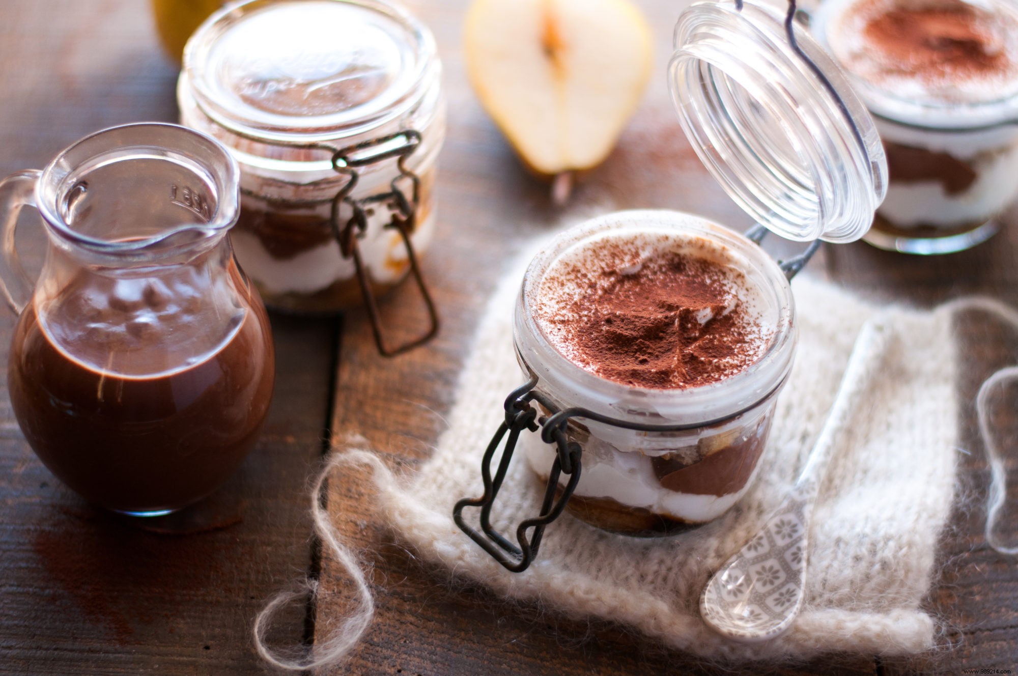 Vegan gluten-free pear &chocolate tiramisu 