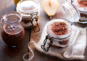 Vegan gluten-free pear &chocolate tiramisu 