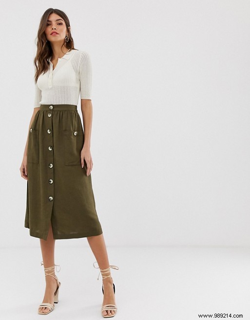 Trend:skirts with buttons on the front 