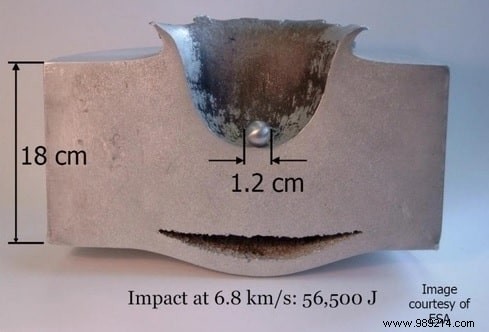 How do very small pieces of space debris cause big damage? 