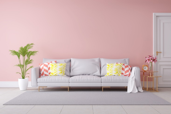 Inspiration for a pink living room 