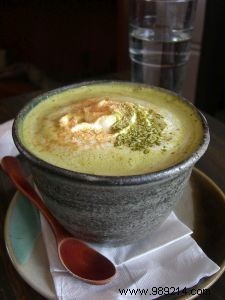 Cake with candied ginger and Organic Matcha tea powder 