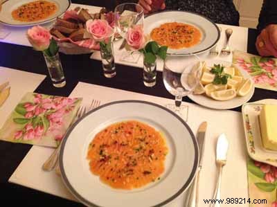 Raw salmon carpaccio with olive oil 