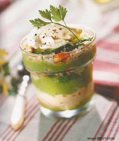 Verrine of avocado with crab 