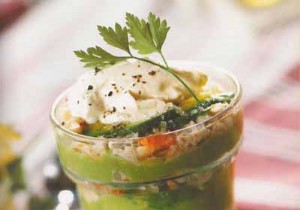 Verrine of avocado with crab 