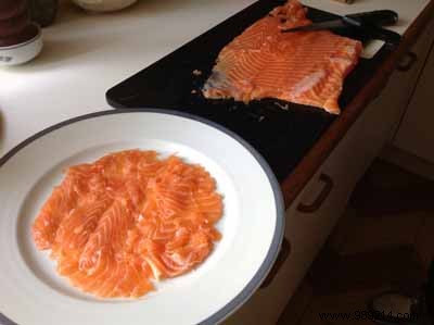 Roasted salmon steak, olive oil, ginger and Sichuan pepper 