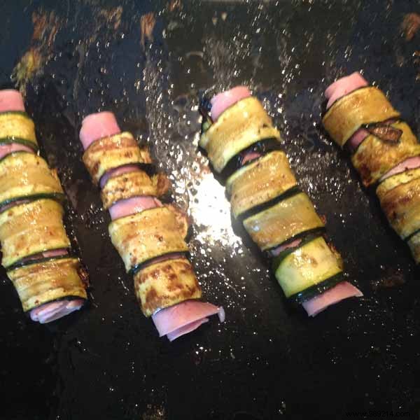 Aubergine roll confit with Paris ham 