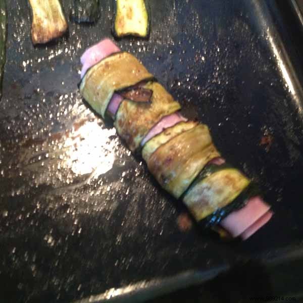 Aubergine roll confit with Paris ham 