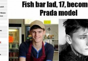 Employed in a fast food restaurant, he became a model for Prada 