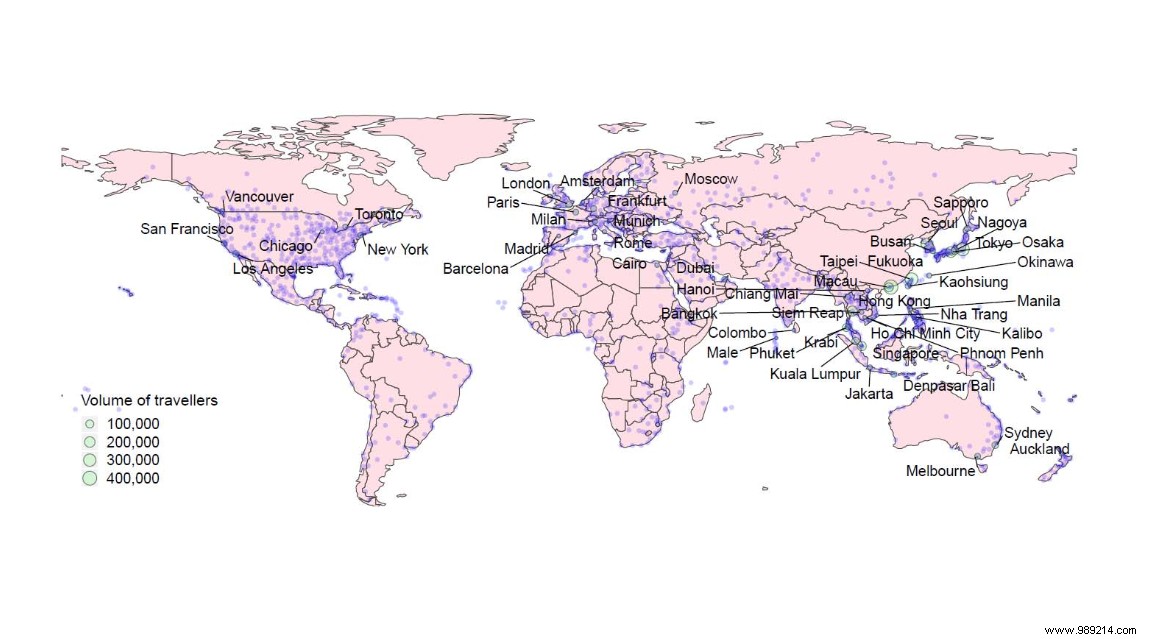 Which cities outside of China are most at risk from the coronavirus? 