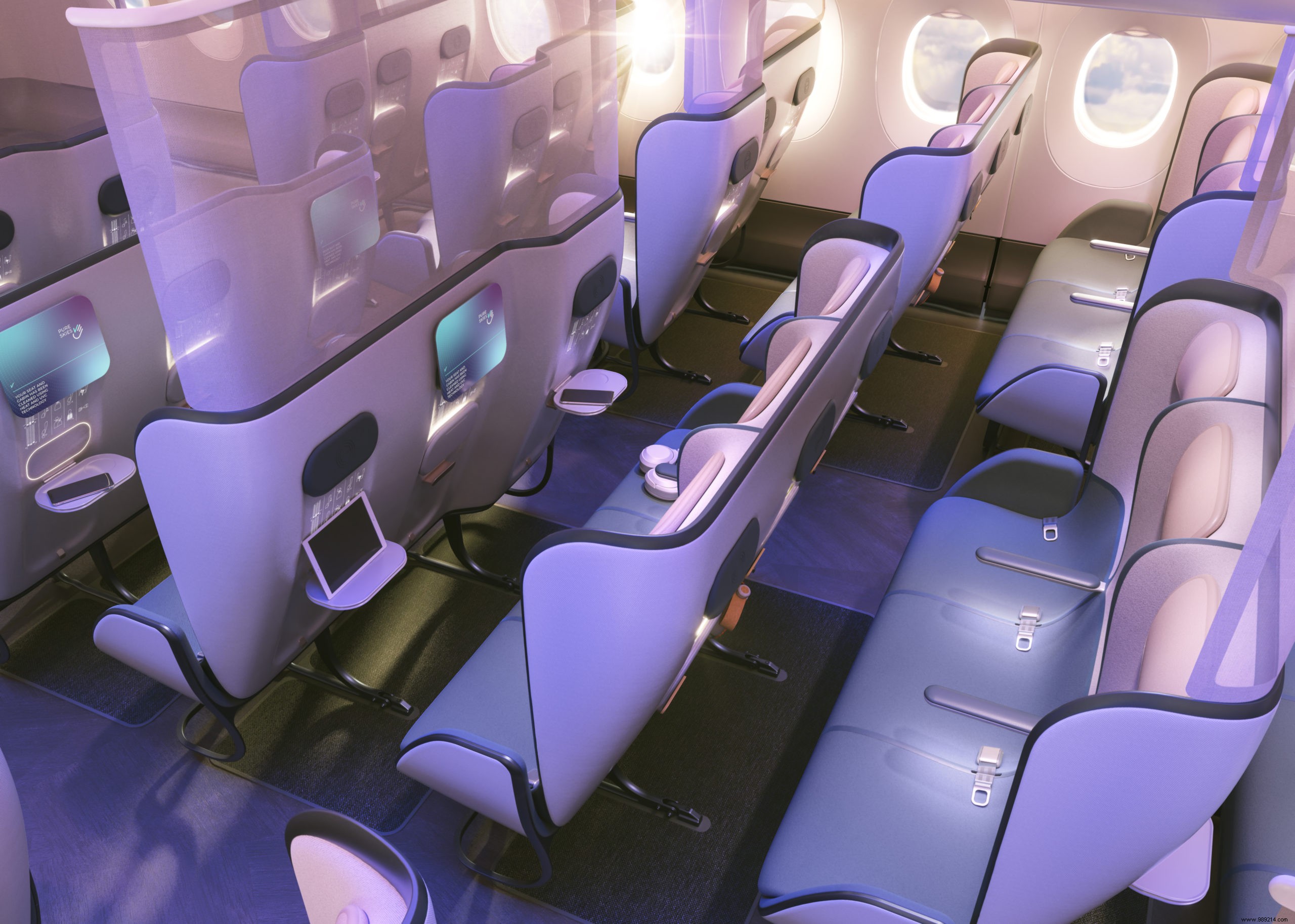 Designers imagine new airplane cabins adapted to pandemics! 