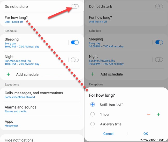 How to set Do Not Disturb for Samsung Galaxy phones
