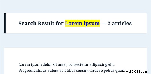 Display search term and number of results in WordPress