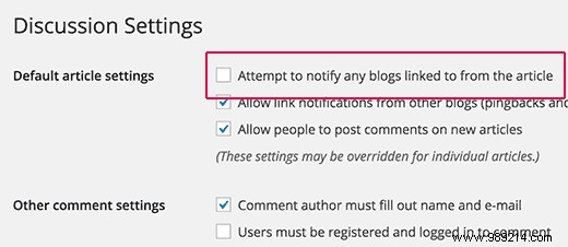 How to disable own pingbacks in WordPress