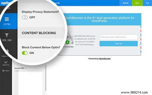 How to add content blocking in WordPress