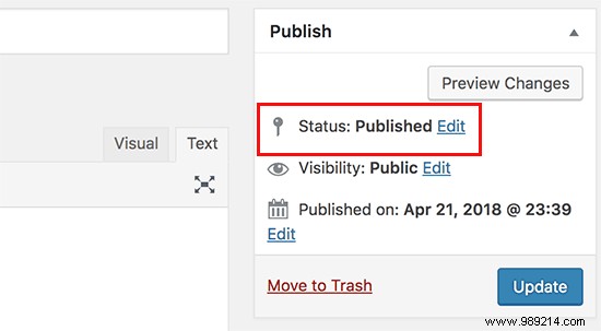 How to add custom post status for blog posts in WordPress