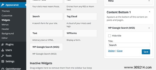 How to add Google search to a WordPress site