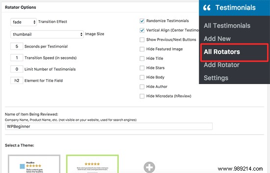 How to add rotating testimonials in WordPress