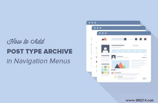 How to add post type archive in WordPress navigation menus