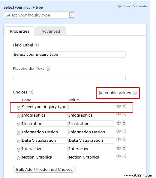 How to add placeholder text in gravity forms