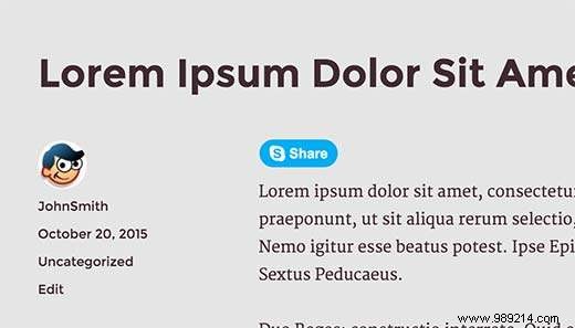 How to add Skype share button in WordPress