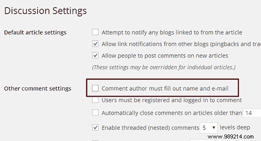 How to allow users to post anonymous comments in WordPress