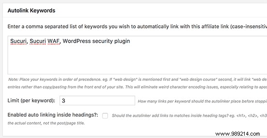 How to automatically link keywords with affiliate links in WordPress