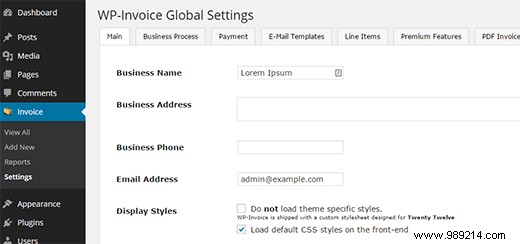 How to create customer invoices using WordPress