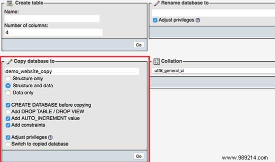 How to mirror WordPress database using phpMyAdmin