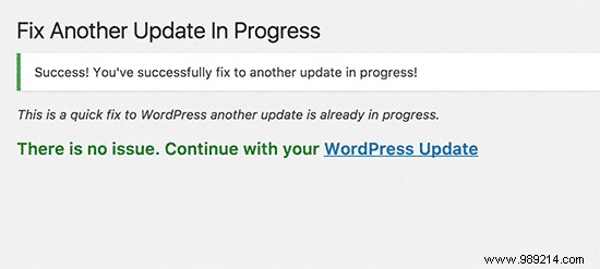 How to fix Another update in process error in WordPress