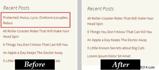 How to hide WordPress Loop password protected posts