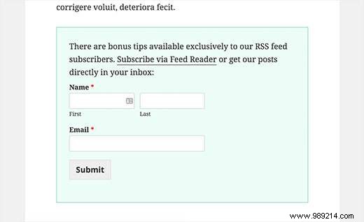 How to display content only to RSS subscribers in WordPress