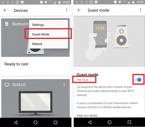 How to enable guest mode in Chromecast Audio