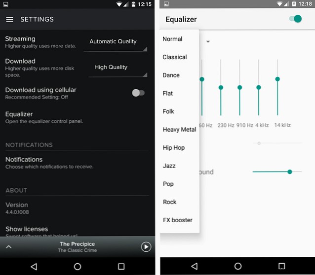 How to improve sound quality in Spotify mobile apps