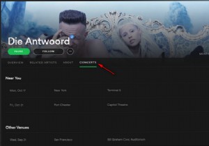 How to use Spotify to view band and artist tour schedules